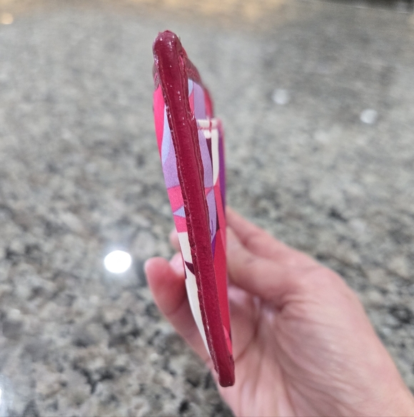 Coach Poppy Colorblock Card Case — Pink, Purple & Red - Picture 12 of 14